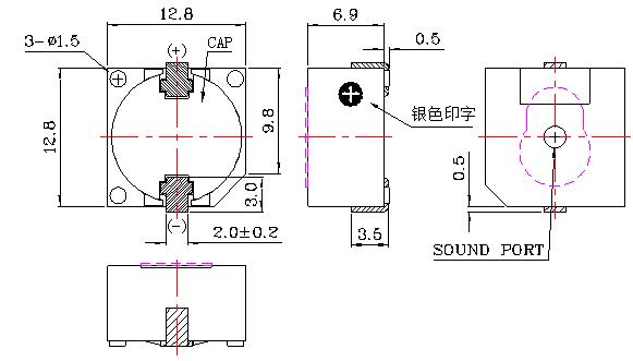 貼片蜂鳴器SMD-128070F